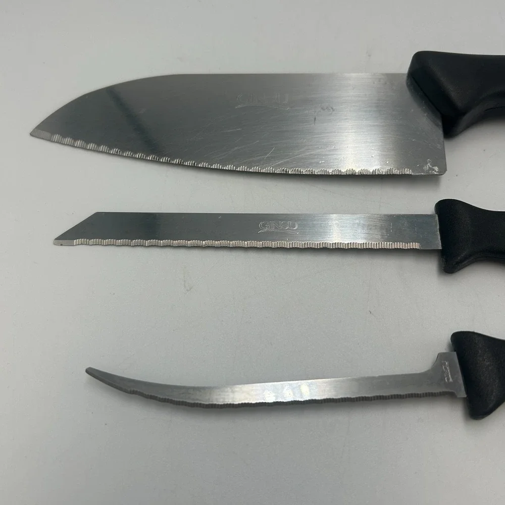 GINSU Knife Knives Set of Three 3 Chef Carving Filet Stainless Butcher 2000 Lot